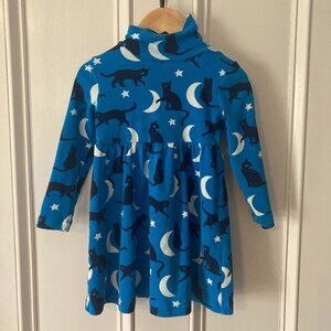 Mini Boden 2-3y Cat & Moon Turtleneck Jersey Dress
